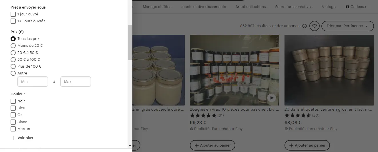 Etsy SEO Filtre